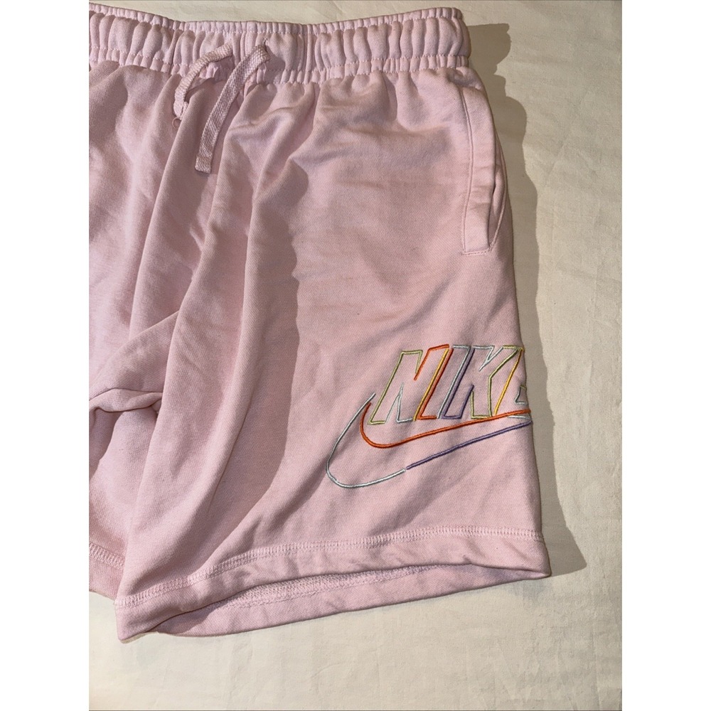 Nike Shorts Mens Active Sport at Knee Length Pink Multi Color Logo Medium